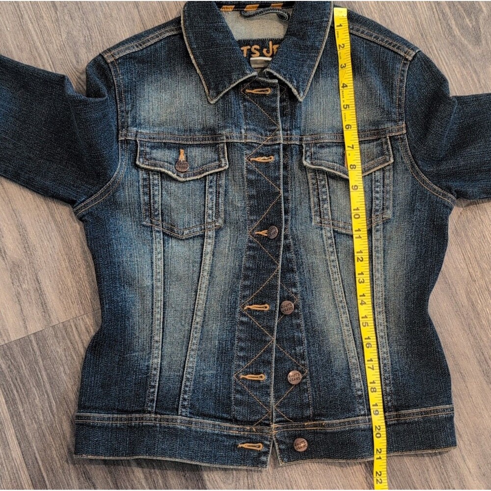Roots Jeans Women's Blue Cotton Denim Button Front Collared Jacket Size M - Picture 8 of 8